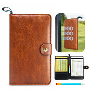 SITIZ front view of brown holder showing compact, professional storage benefit