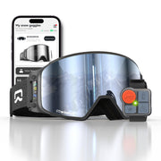 SKIWARRIOR front view of black goggles showing sleek frame and visibility benefit
