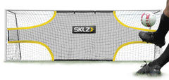 SKLZ front view of Goalshot fitted to a 24x8 goal showing focused target zones
