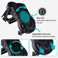 SkyPath rear-entry binding open position demonstrating fast on/off convenience