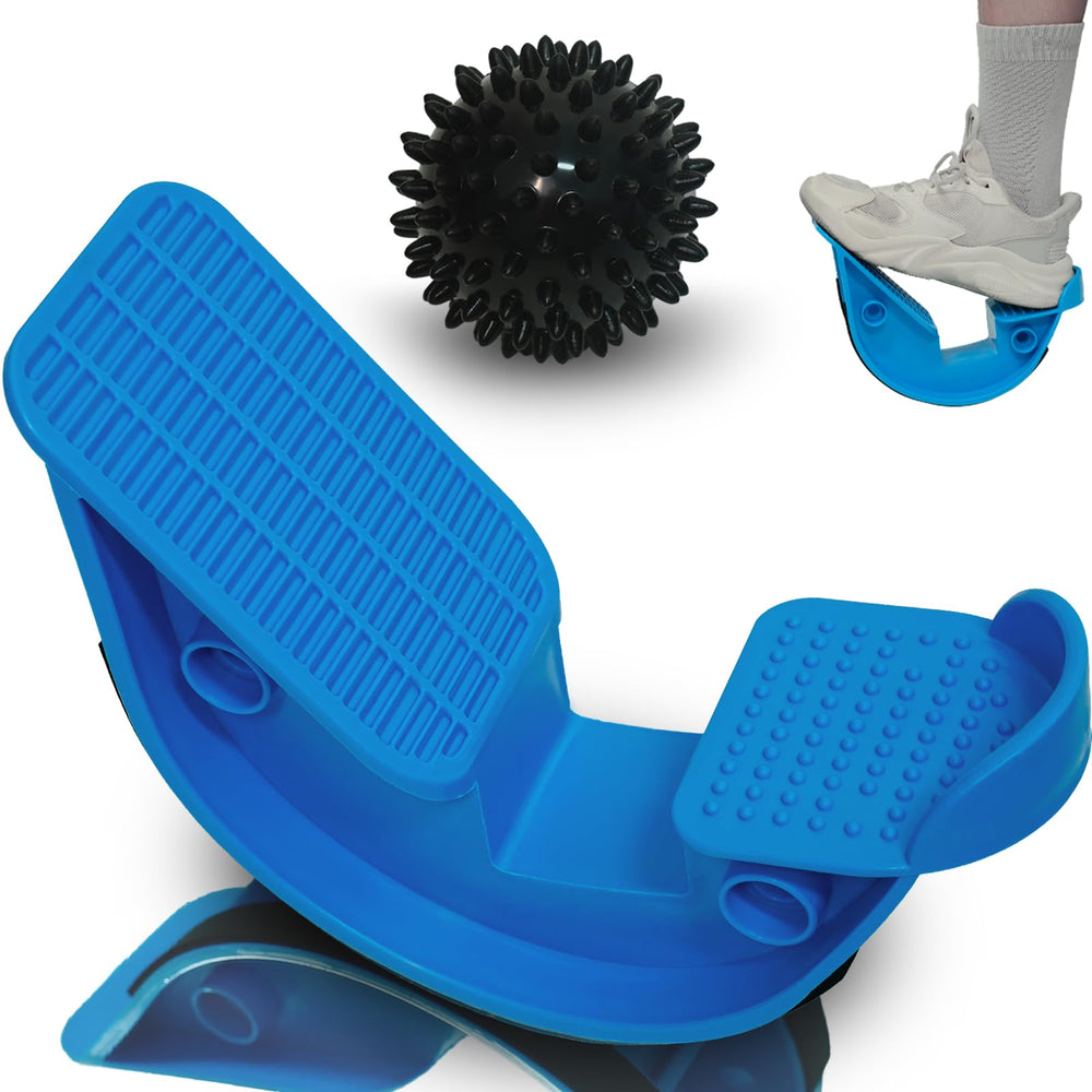 Sleteranpe front view showing rocker and bonus massage ball for easy stretching