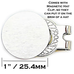 SM Design magnetic hat clip holding marker for quick access on course