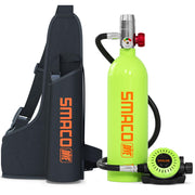 SMACO S400 front view showing compact 1L cylinder and compact profile for portability
