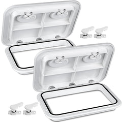 Smart Marine front view of white access hatch shows clean deck integration and streamlined look