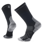 Smartwool front view of black crew socks showing fit and cushioning benefit