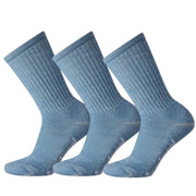 Smartwool Mist Blue three-pack front view showing color and crew height for versatile wear