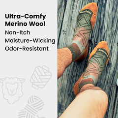 Smartwool socks worn with casual shoes showing cushioned footbed and all-day support