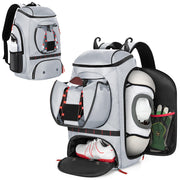 Smasrob backpack front view showing organized pockets and roomy storage for gear