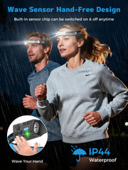 Smiling Shark headlamp worn on trail providing bright hands-free visibility