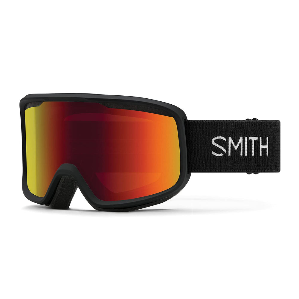 SMITH Frontier front view showing black frame and red Sol-X mirror lens for clear vision