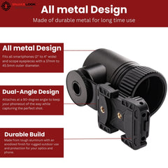 SnakeLook array of three compression fittings for different eyepiece diameters