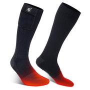 SNOW DEER heated socks front view showing full sock and warming zones for reliable comfort