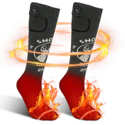 SNOW DEER front view of heated socks showing knit and toe warmth benefit