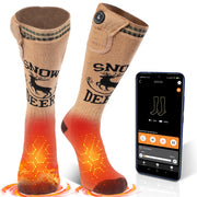 SNOW DEER front view showing sock design and fit for warm feet