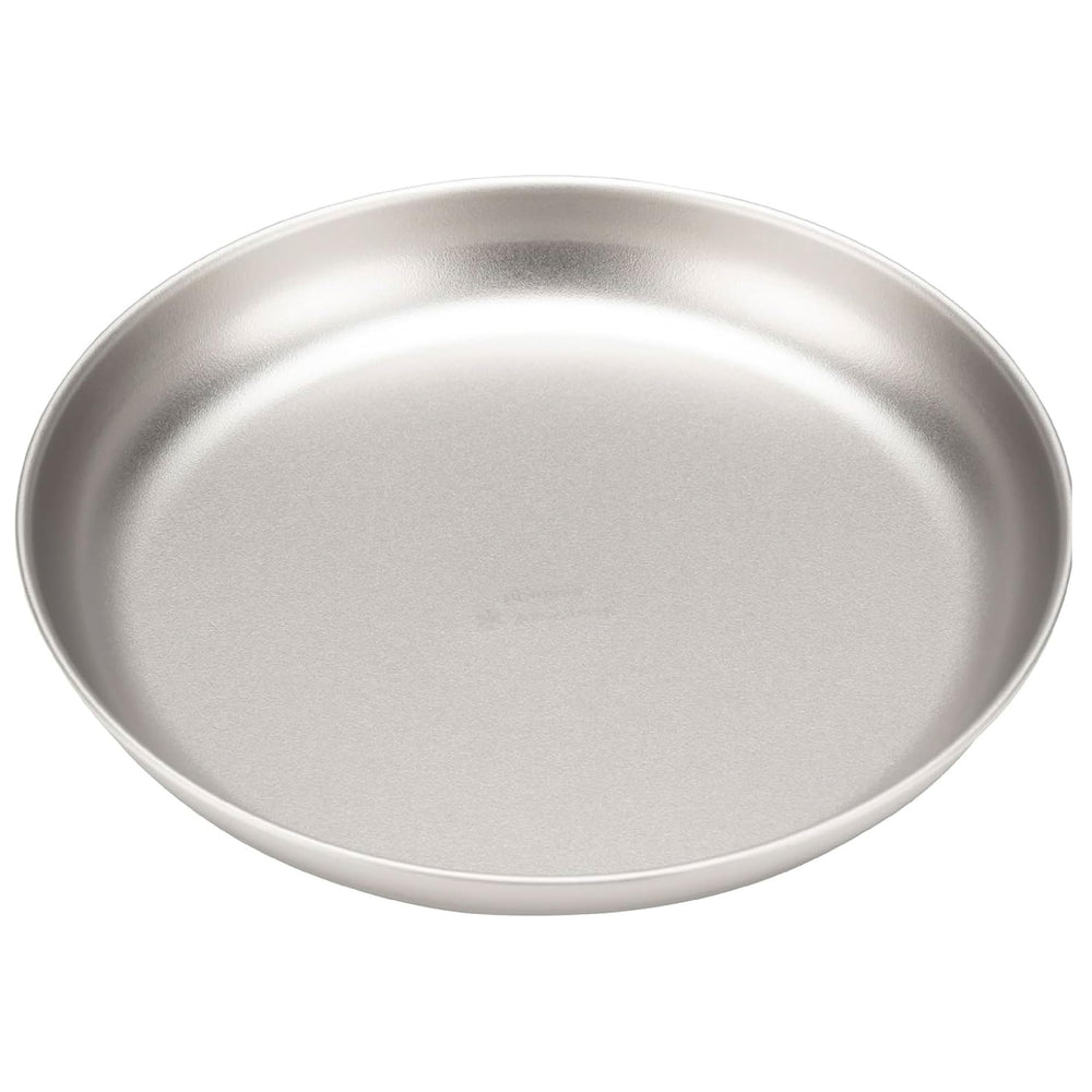 Snow Peak titanium plate front view showing durable lightweight design