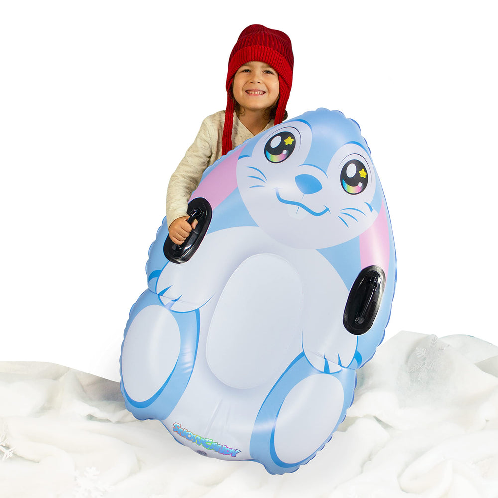 SNOWCANDY inflated front view showing bright sled and stability