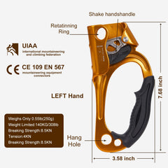 SOB ascender cam close-up highlighting nickel-plated teeth for reliable grip
