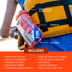 S.O.L. Scout Fire Lite striker detail with striker rod, reliable ignition in wet weather