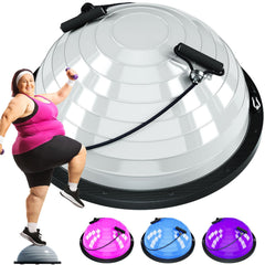 Soluxy half balance ball front view showing stable dome and base for versatile workouts
