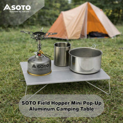 SOTO closeup aluminum top highlighting durable surface and heat resistance