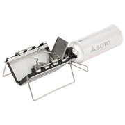 SOTO front view showing compact case and portable design benefit