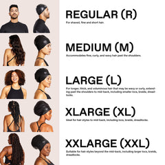 SOUL CAP navy side profile demonstrating roomy fit for long hair comfort