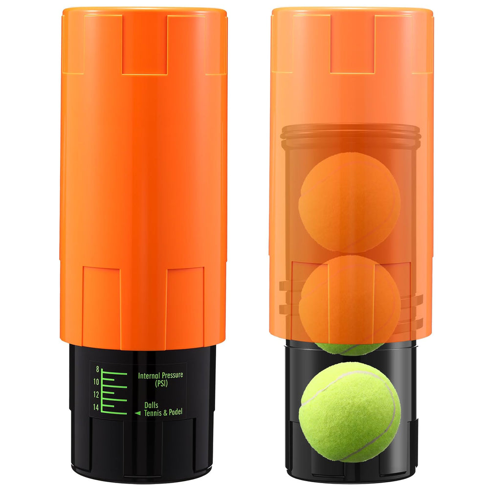 Soulchen front view of orange pressurizer showing compact storage benefit