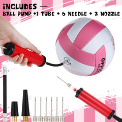 Soulchen volleyball in hand demonstrating official size and handling