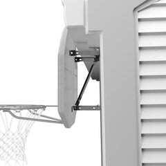 Spalding close-up of mounting holes highlighting durable steel and alignment