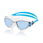 Speedo Proview mask front view showing dual curved lenses for wider vision