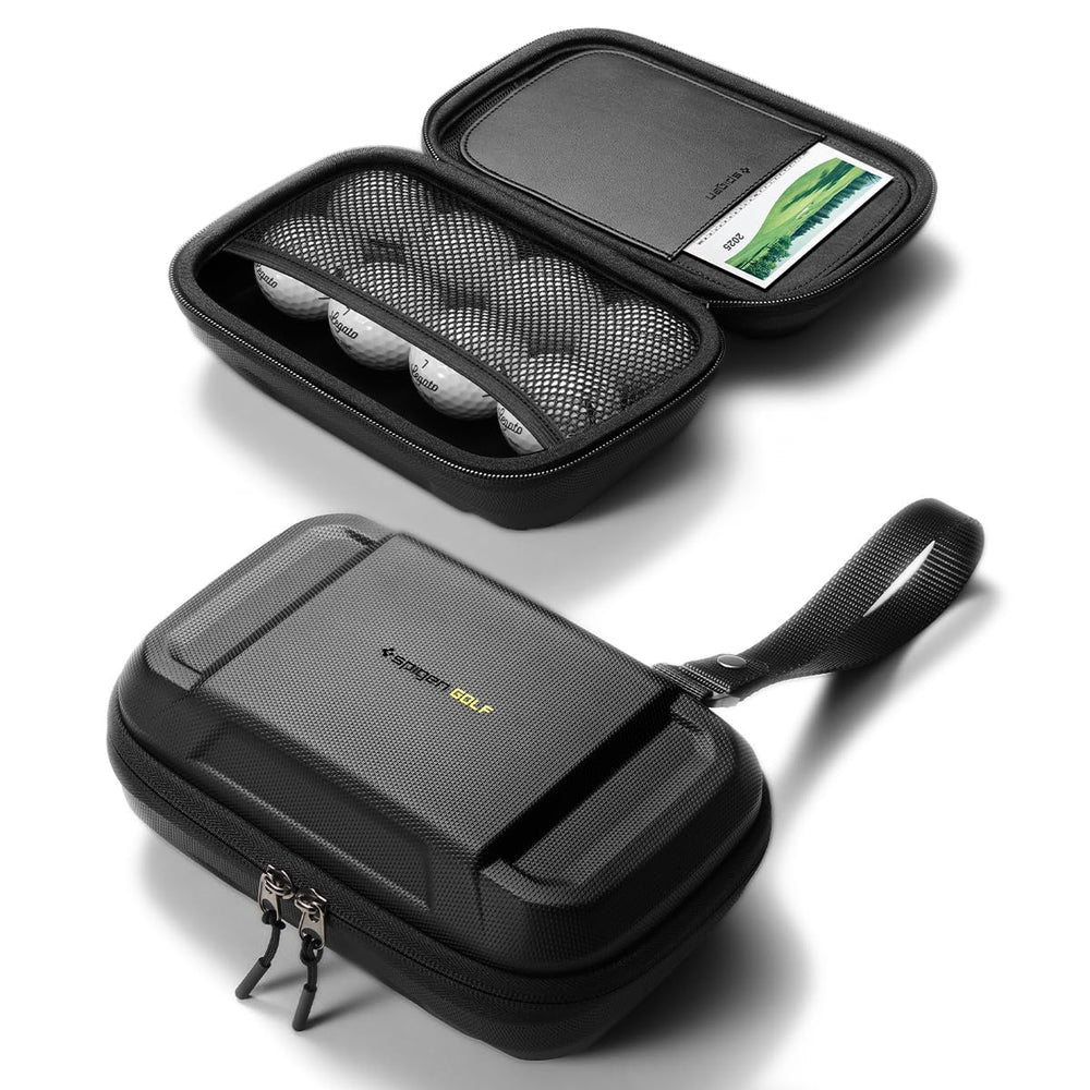 Spigen organizer front view showing compact black case and durable protection