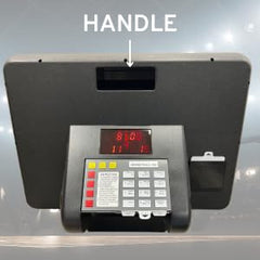 Sportable Scoreboards on gym table during a match showing time and score, improves officiating