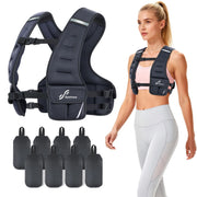 Sportneer front view of vest showing snug fit and easy buckle for secure wear