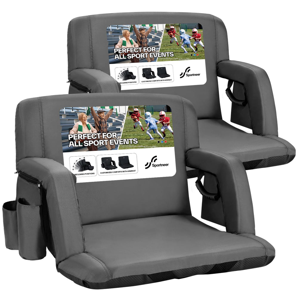 Sportneer front view showing cushioned seat and back support for comfortable sitting