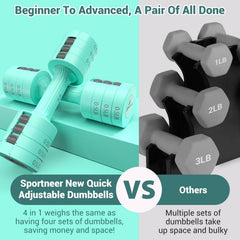 Sportneer hand changing plates demonstrating fast adjust mechanism and convenience