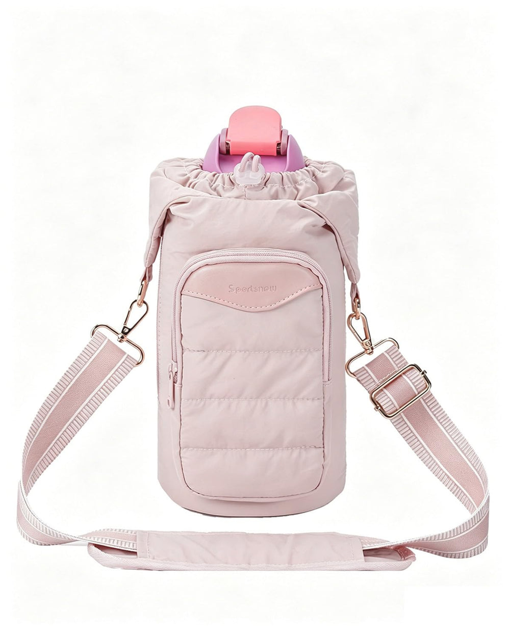 sportsnew front view light pink carrier showing overall fit and style benefits