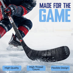 SportsTape wrapped on hockey stick blade delivering secure puck control
