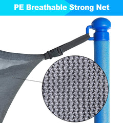 SPORTYOUTH net installed on trampoline showing how it contains jumpers safely