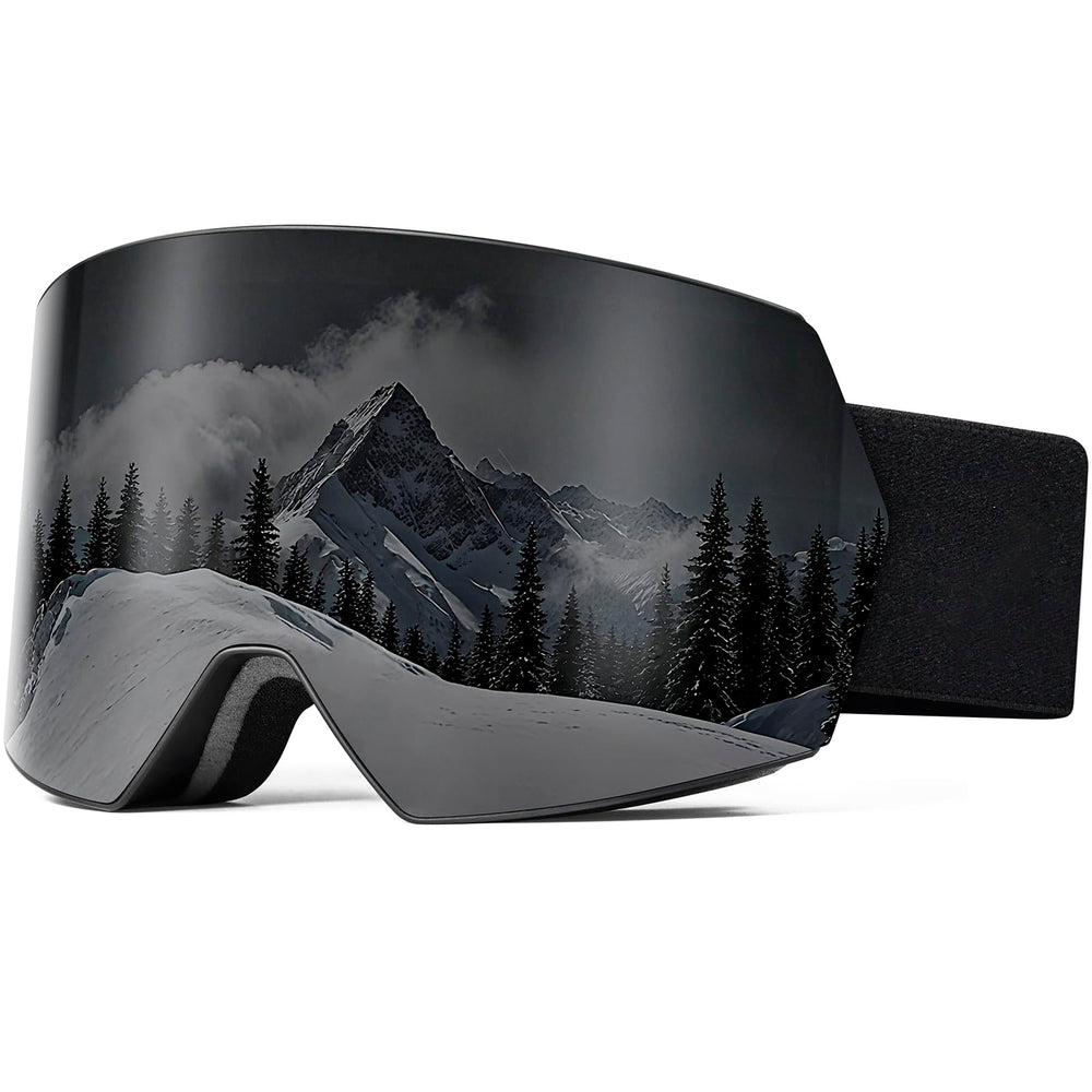 SPOSUNE front view showing wide 180° lens and clear snow visibility benefit