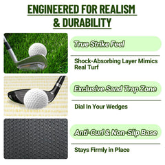 SPOYNAL tee area with rubber tee offering consistent launch and easy setup