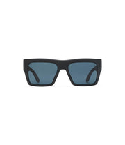 Spy Bowery matte black front view showing clean square frame and deep tint benefit of style