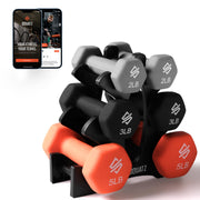SQUATZ front view with stand showing organized compact storage and tidy workouts