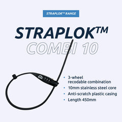 Squire Straplok Combi 10 close-up of stainless steel core and sleeve, protects frame