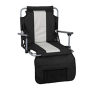 Stansport front view folded seat showing compact portability and protection