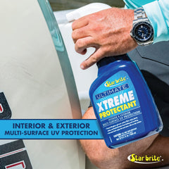 STAR BRITE protecting boat gelcoat surface highlighting water and sun resistance