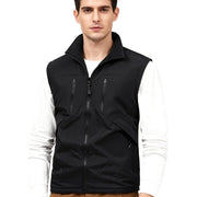 Starines vest front view showing fit and windproof benefit