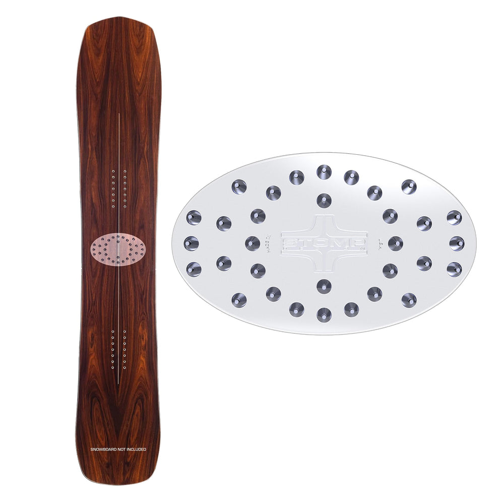 Stompgrip clear oval pad on backing showing front packaging and product benefit of visible board art