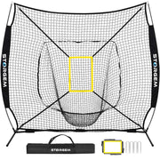 Storgem front view of 7x7 net showing full frame and catch pocket for efficient practice