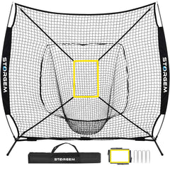 Storgem front view of 7x7 net showing full frame and catch pocket for efficient practice