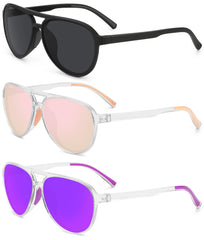 STORYCOAST front view of aviator sunglasses showing classic shape and full coverage benefit